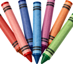 Displaying a vibrant rainbow array of colorful crayons, an essential tool for children’s art and creative activities, ideal for your Clipart Illustration PNG