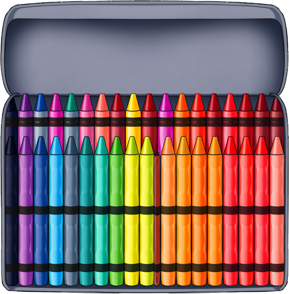 Displaying a full spectrum open crayon box, revealing a rainbow of colors, essential for children's artistic expression and creativity Illustration PNG Clipart 1 - Displaying a full spectrum open crayon box, revealing a rainbow of colors, essential for children's artistic expression and creativity Illustration PNG Clipart Free PNG Download