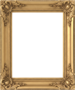 Grand gilded decorative PNG frame with ornate floral Illustration for art