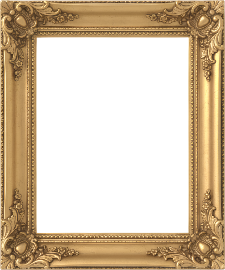 - Grand gilded decorative PNG frame with ornate floral Illustration for art Free PNG Download