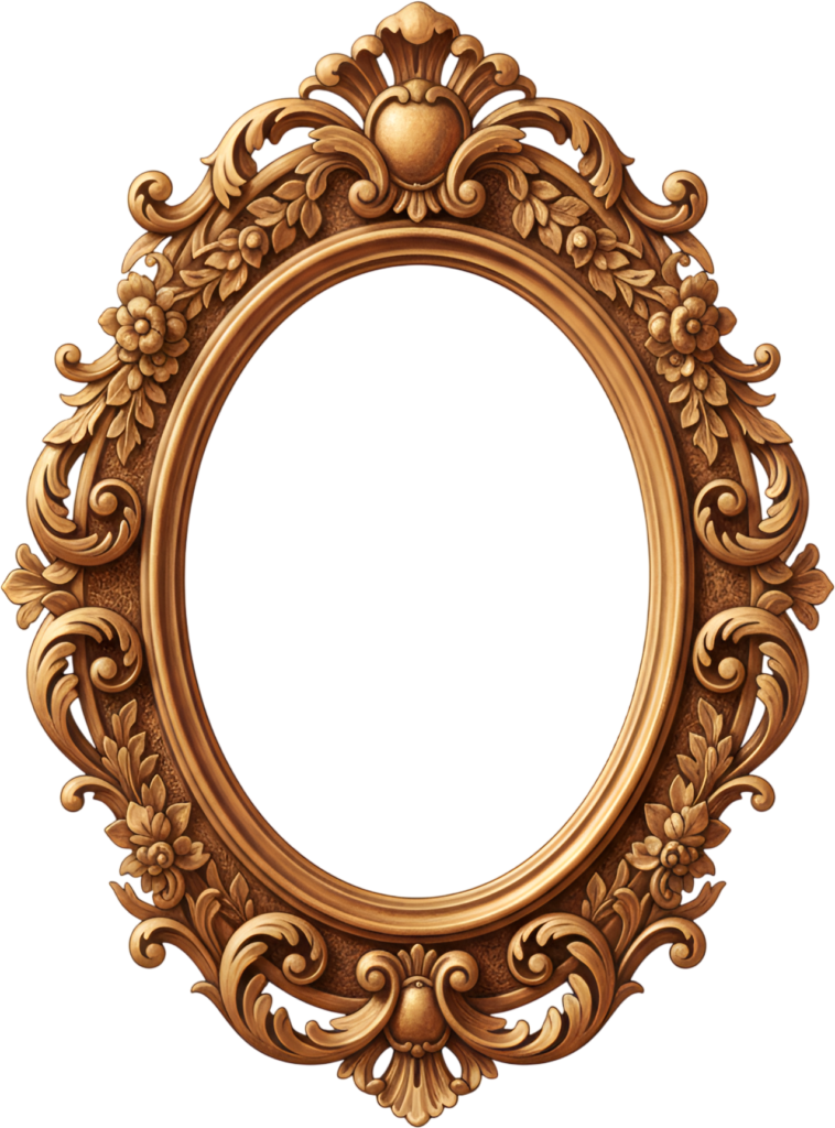 Craft stunning visuals using this symmetrical golden oval PNG with elegant floral Illustration 1 - Craft stunning visuals using this symmetrical golden oval PNG with elegant floral Illustration Free PNG Download
