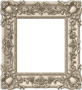 Brighten projects with an elegant cream ornate square PNG, a refined vintage Illustration