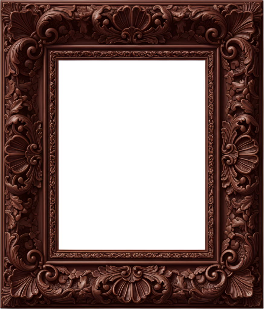 Admire the rich chocolate brown ornate PNG frame, an intricate decorative Illustration 1 - Admire the rich chocolate brown ornate PNG frame, an intricate decorative Illustration Free PNG Download