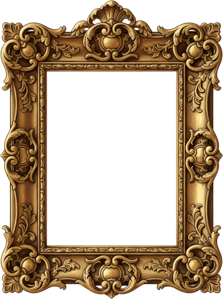 Featuring a regal bright gold ornate rectangular PNG frame, a stunning classic Illustration 1 - Featuring a regal bright gold ornate rectangular PNG frame, a stunning classic Illustration Free PNG Download