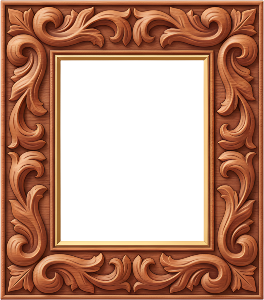Your next design needs this carved wood square rustic PNG frame with floral Illustration 1 - Your next design needs this carved wood square rustic PNG frame with floral Illustration Free PNG Download