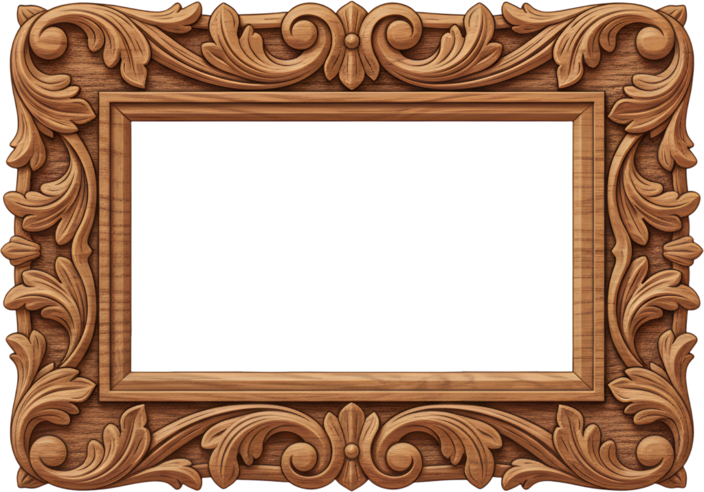 Showcase photos in this horizontal carved wood desktop PNG, a rustic floral Illustration 1 - Showcase photos in this horizontal carved wood desktop PNG, a rustic floral Illustration Free PNG Download