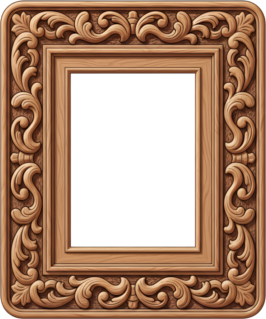Perfectly symmetrical: square carved wood consistent PNG frame pattern, a traditional Illustration 1 - Perfectly symmetrical: square carved wood consistent PNG frame pattern, a traditional Illustration Free PNG Download