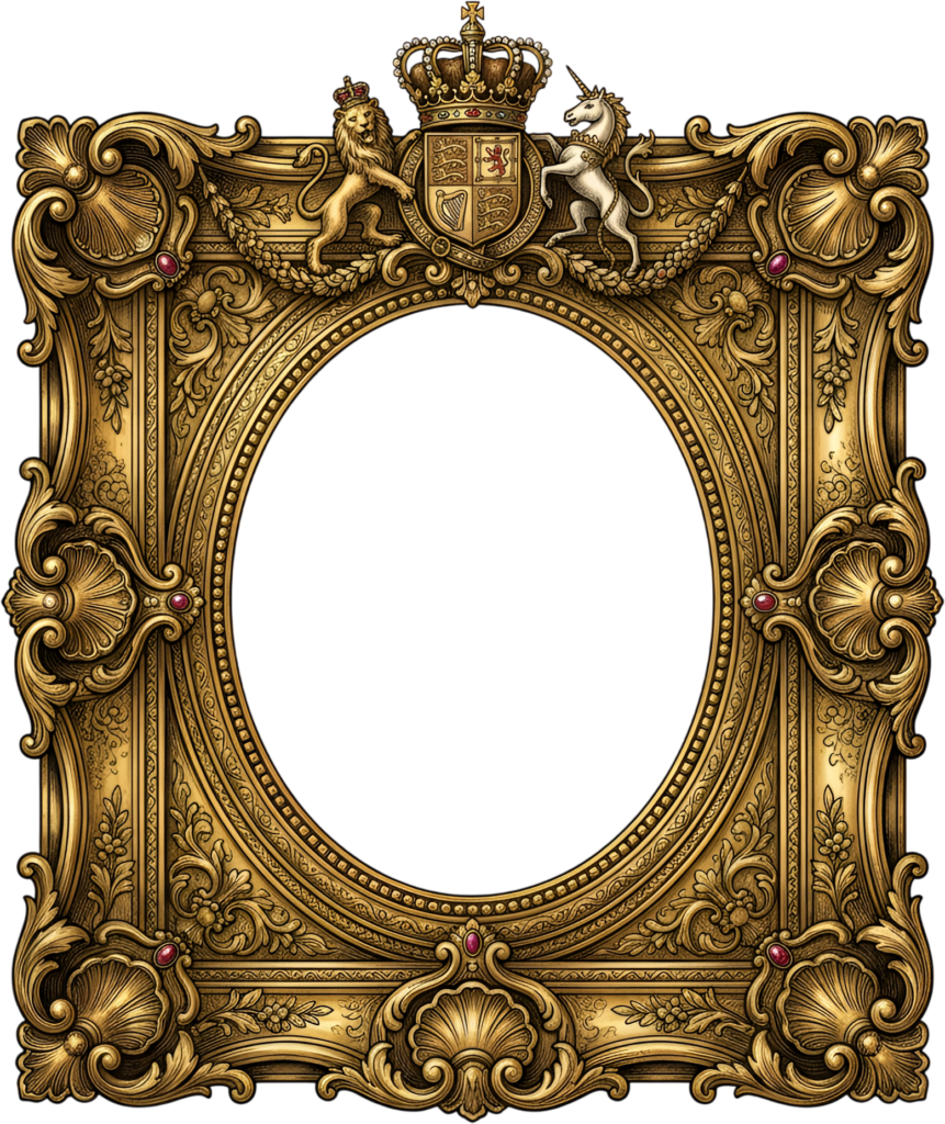 - Want a majestic gold Illustration? This royal crest lion unicorn square oval PNG frame is it Free PNG Download