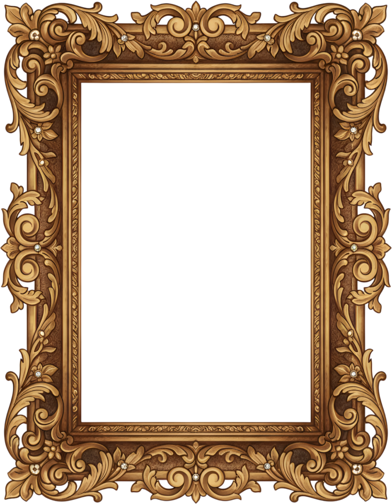 Find luxury in this jewel accented ornate bronze PNG frame, a tall decorative Illustration 1 - Find luxury in this jewel accented ornate bronze PNG frame, a tall decorative Illustration Free PNG Download