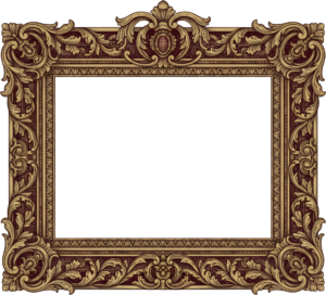 Experience the intricate pattern of this horizontal rectangular PNG with central cartouche Illustration