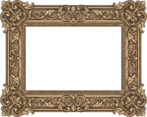 Presenting an elegant fleur-de-lis horizontal rectangular PNG, a refined classic Illustration