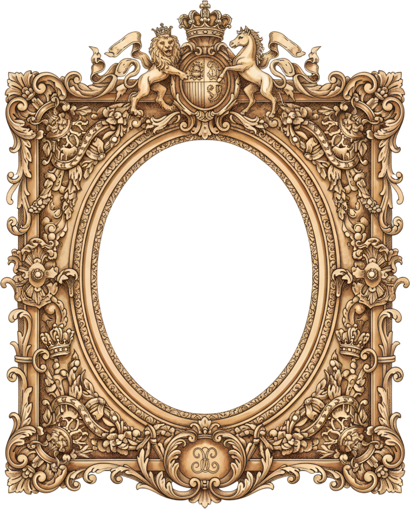Unveil the detailed heraldic crown lion unicorn square oval PNG frame with skull Illustration 1 - Unveil the detailed heraldic crown lion unicorn square oval PNG frame with skull Illustration Free PNG Download