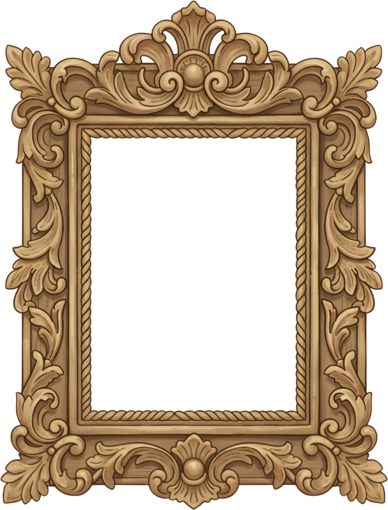 Elevate your display with a clean carved wood ornate rectangular PNG, rope design Illustration 1 - Elevate your display with a clean carved wood ornate rectangular PNG, rope design Illustration Free PNG Download