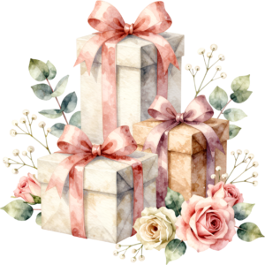 White Gift Boxes watercolor PNG illustration set, featuring silver ribbons for clean, modern wedding and event designs 61 - White Gift Boxes watercolor PNG illustration set, featuring silver ribbons for clean, modern wedding and event designs Free PNG Download