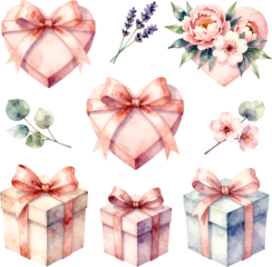 Purple Gift Box watercolor PNG illustration, complemented by beautiful lotus flowers for serene spiritual event designs 7 - Purple Gift Box watercolor PNG illustration, complemented by beautiful lotus flowers for serene spiritual event designs Free PNG Download