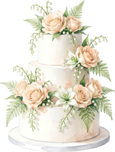 Lily of the Valley Wedding Cake with roses and lavender sprigs on elegant hexagonal PNG Clipart 37 - Lily of the Valley Wedding Cake with roses and lavender sprigs on elegant hexagonal PNG Clipart Free PNG Download