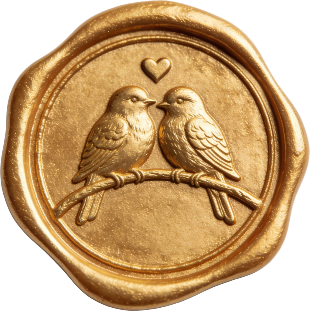 Simple Gold Lovebirds Wax Seal, rustic PNG Illustrations for honest expressions 1 - Simple Gold Lovebirds Wax Seal, rustic PNG Illustrations for honest expressions Free PNG Download