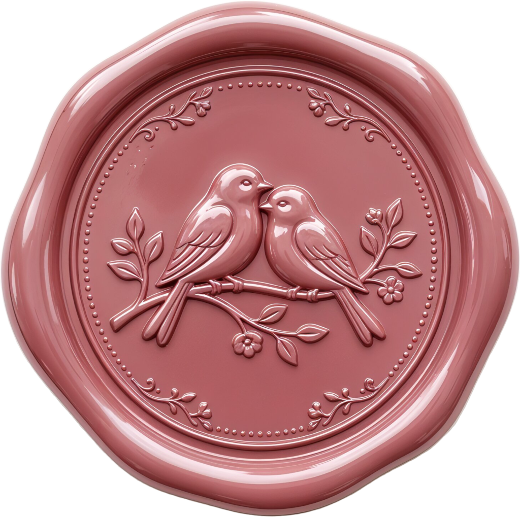 Fresh Pink Lovebirds Wax Seal, charming PNG Illustrations for spring romance 1 - Fresh Pink Lovebirds Wax Seal, charming PNG Illustrations for spring romance Free PNG Download