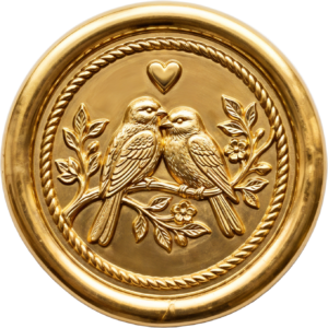 Polished Gold Birds Wax Seal, elegant PNG Illustrations for sophisticated events