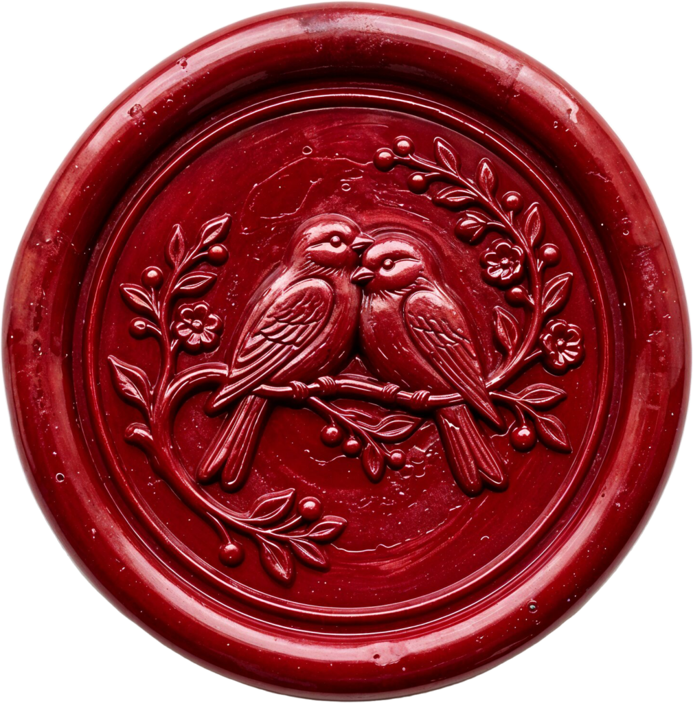 Rich Red Lovebirds Wax Seal, traditional PNG Illustrations for heartfelt gestures 1 - Rich Red Lovebirds Wax Seal, traditional PNG Illustrations for heartfelt gestures Free PNG Download