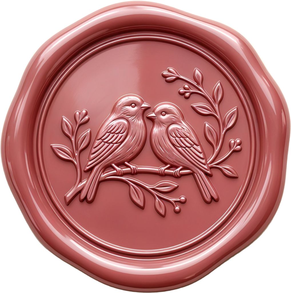 Charming Pink Lovebird Wax Seal, clean PNG Illustrations for heartfelt notes 1 - Charming Pink Lovebird Wax Seal, clean PNG Illustrations for heartfelt notes Free PNG Download