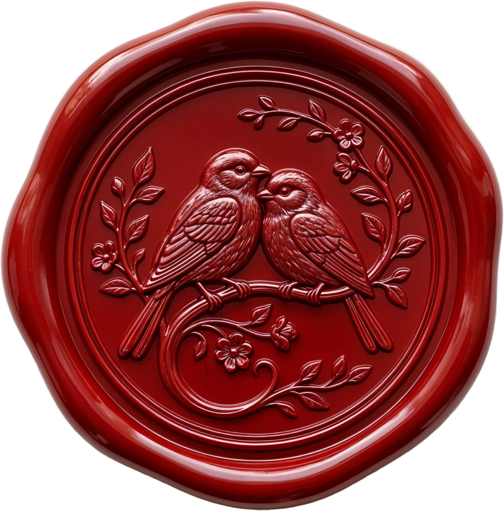 Deep Red Lovebird Wax Seal, vibrant PNG Illustrations for passionate letters 1 - Deep Red Lovebird Wax Seal, vibrant PNG Illustrations for passionate letters Free PNG Download