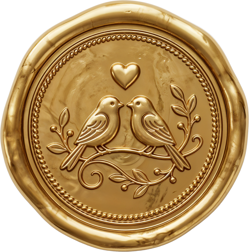- Rich Gold Birds Wax Seal, intricate PNG Illustrations for cherished memories Free PNG Download