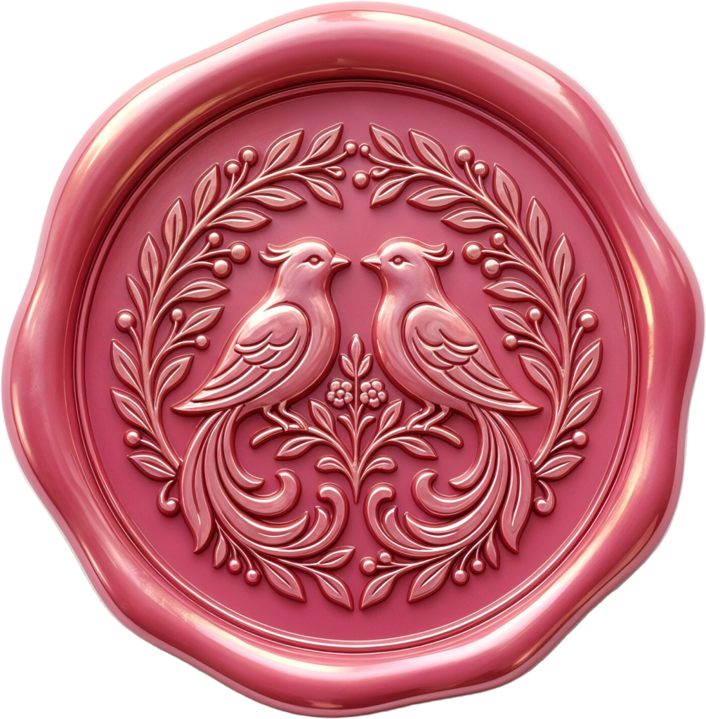 - Blush Pink Doves Wax Seal, captivating PNG Illustrations for tender vows Free PNG Download