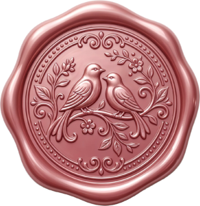 Delicate Pink Birds Wax Seal, sweet PNG Illustrations for joyous celebrations