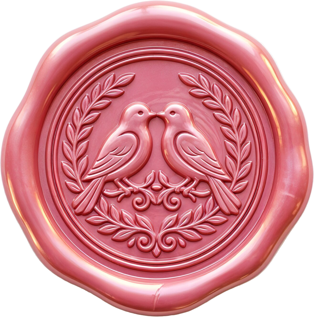 - Soft Pink Lovebirds Wax Seal, polished PNG Illustrations for heartfelt sentiments Free PNG Download