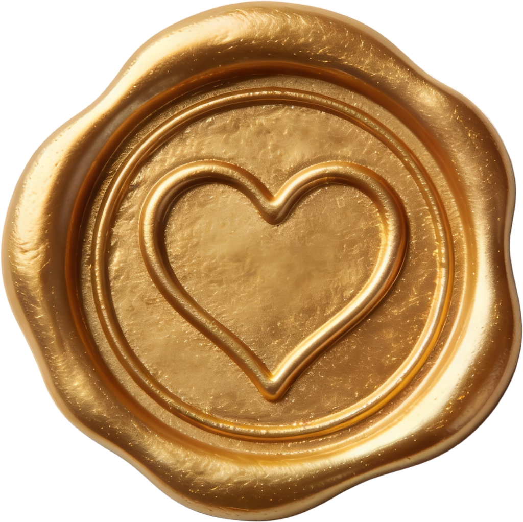 A Beautifully Scratched Gold Heart Outline Wax Seals PNG Illustration 1 - A Beautifully Scratched Gold Heart Outline Wax Seals PNG Illustration Free PNG Download