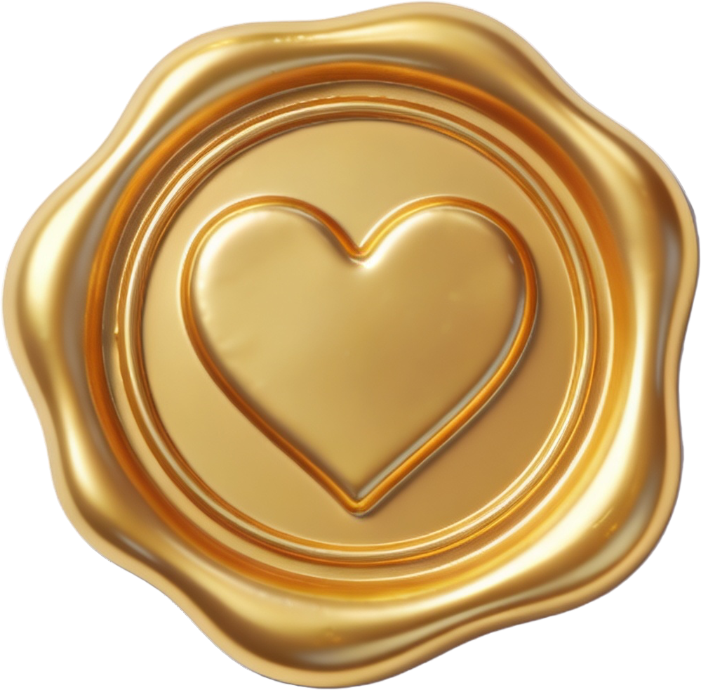 Smooth Golden Emblem featuring a Heart in this Wax Seals PNG Illustration 1 - Smooth Golden Emblem featuring a Heart in this Wax Seals PNG Illustration Free PNG Download