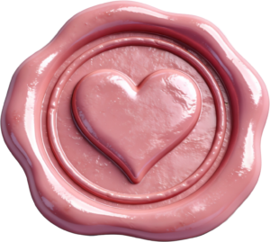 Charming Pink Heart Motif creating a Delightful Wax Seals PNG Illustration