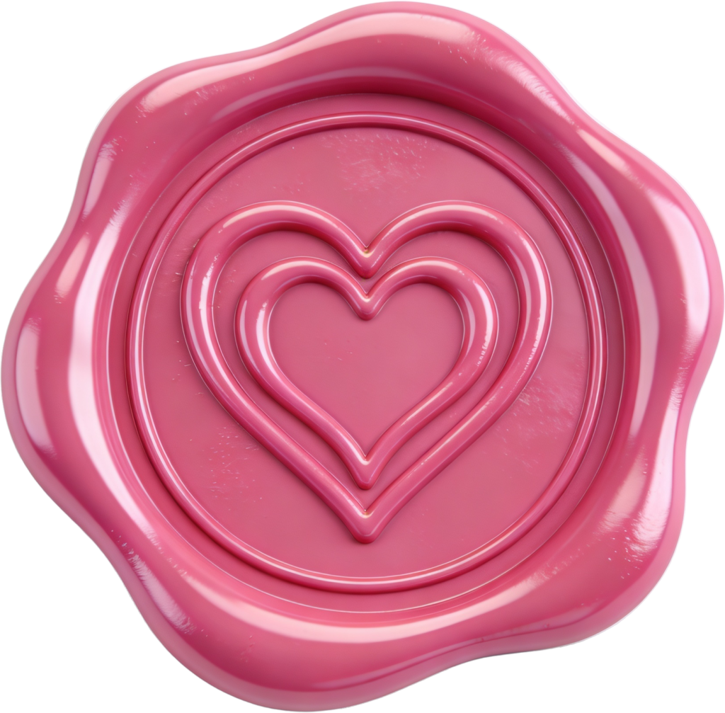 Double Heart Outline in Pretty Pink showcased in this Wax Seals PNG Illustration 1 - Double Heart Outline in Pretty Pink showcased in this Wax Seals PNG Illustration Free PNG Download