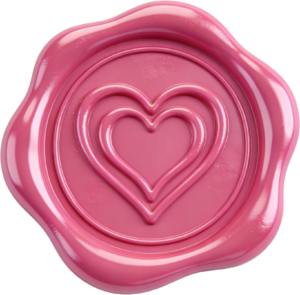 Double Heart Outline in Pretty Pink showcased in this Wax Seals PNG Illustration