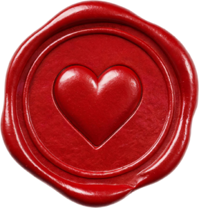 Classic Deep Red Heart Impression featured in this Wax Seals PNG Illustration
