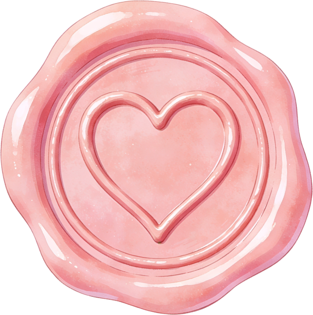 A Gentle Watercolor Pink Heart Outline on a Soft Wax Seals PNG Illustration 1 - A Gentle Watercolor Pink Heart Outline on a Soft Wax Seals PNG Illustration Free PNG Download