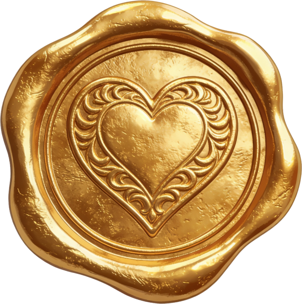 - Ornate Golden Heart Seal with Detailed Swirls in this Wax Seals PNG Illustration Free PNG Download