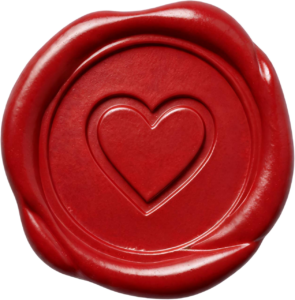 Deep Red Double Heart Emblems featured in this Wax Seals PNG Illustration