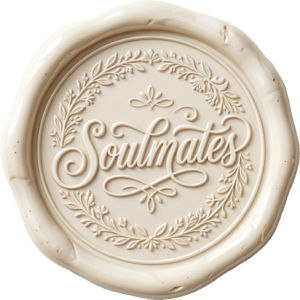 Elegant cream “Soulmates” design on premium Wax Seals, PNG, Illustration art piece