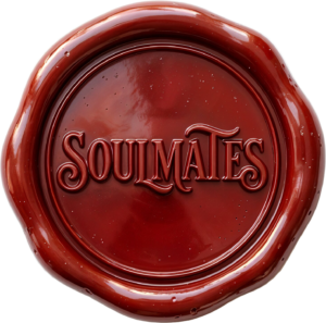 Bold SOULMATES on a textured red Wax Seals, PNG, Illustration for declarations