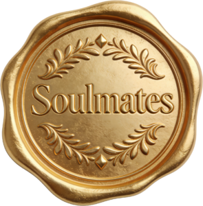 Regal gold “Soulmates” with laurel wreath Wax Seals, PNG, Illustration emblem