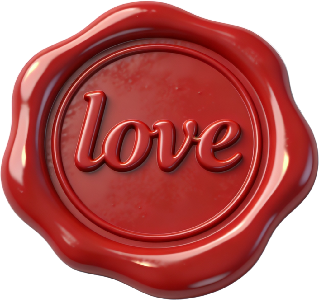 Polished red "love" script accenting a cheerful Wax Seals, PNG, Illustration graphic 1 - Polished red "love" script accenting a cheerful Wax Seals, PNG, Illustration graphic Free PNG Download