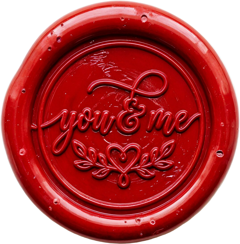 Textured red "you & me" script featuring a leaf-heart Wax Seals, PNG, Illustration 1 - Textured red "you & me" script featuring a leaf-heart Wax Seals, PNG, Illustration Free PNG Download