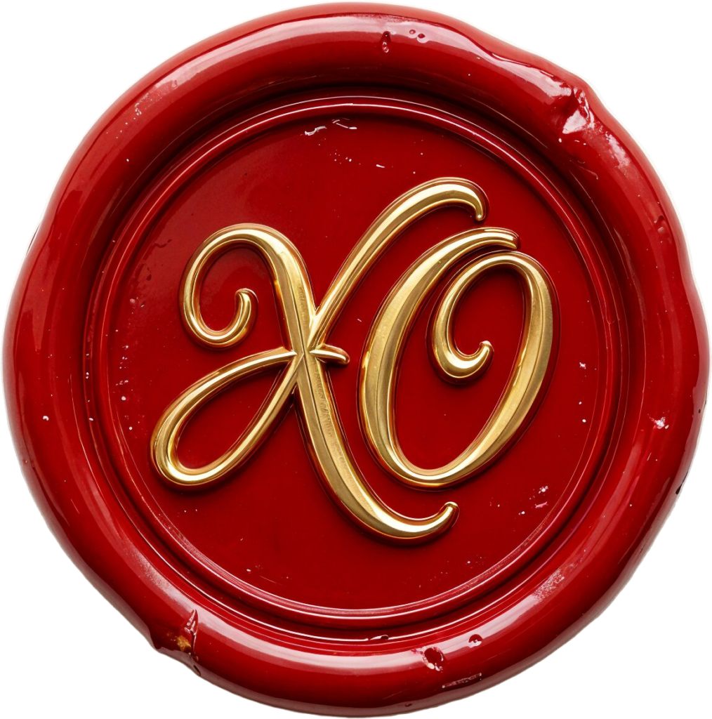 Elegant gold "XO" script on a polished red Wax Seals, PNG, Illustration impression 1 - Elegant gold "XO" script on a polished red Wax Seals, PNG, Illustration impression Free PNG Download