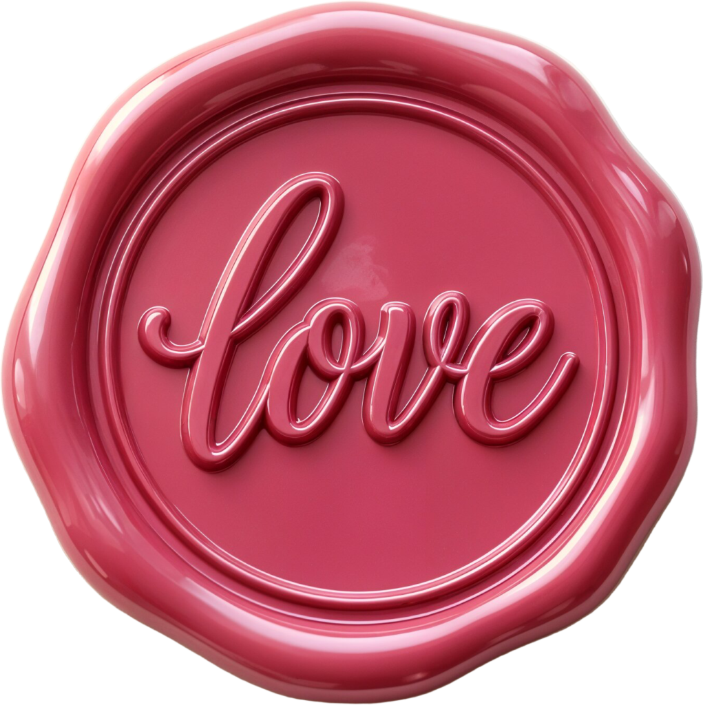 Smooth, dark pink "love" in rounded script on a cheerful Wax Seals, PNG, Illustration 1 - Smooth, dark pink "love" in rounded script on a cheerful Wax Seals, PNG, Illustration Free PNG Download