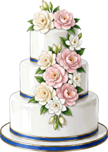 Lily of the Valley Wedding Cake with roses and lavender sprigs on elegant hexagonal PNG Clipart 19 - Lily of the Valley Wedding Cake with roses and lavender sprigs on elegant hexagonal PNG Clipart Free PNG Download