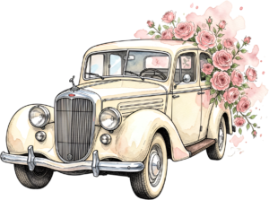 Happy rustic wedding couple PNG, blue classic car clipart for charming country wedding invites. 24 - Happy rustic wedding couple PNG, blue classic car clipart for charming country wedding invites. Free PNG Download