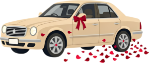Cheerful watercolor wedding couple PNG, cream classic car clipart for delightful ceremony announcements. 27 - Cheerful watercolor wedding couple PNG, cream classic car clipart for delightful ceremony announcements. Free PNG Download
