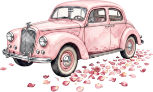 Classic "Just Married" wedding car couple PNG, charming bridal clipart for festive announcements. 33 - Classic "Just Married" wedding car couple PNG, charming bridal clipart for festive announcements. Free PNG Download